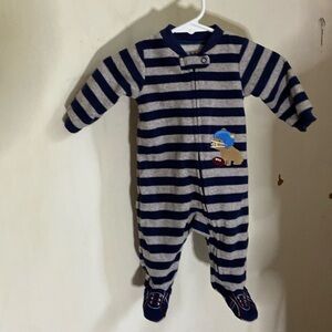 Child of Mine 0-3 months NWOT blue & grey stripes & football dog